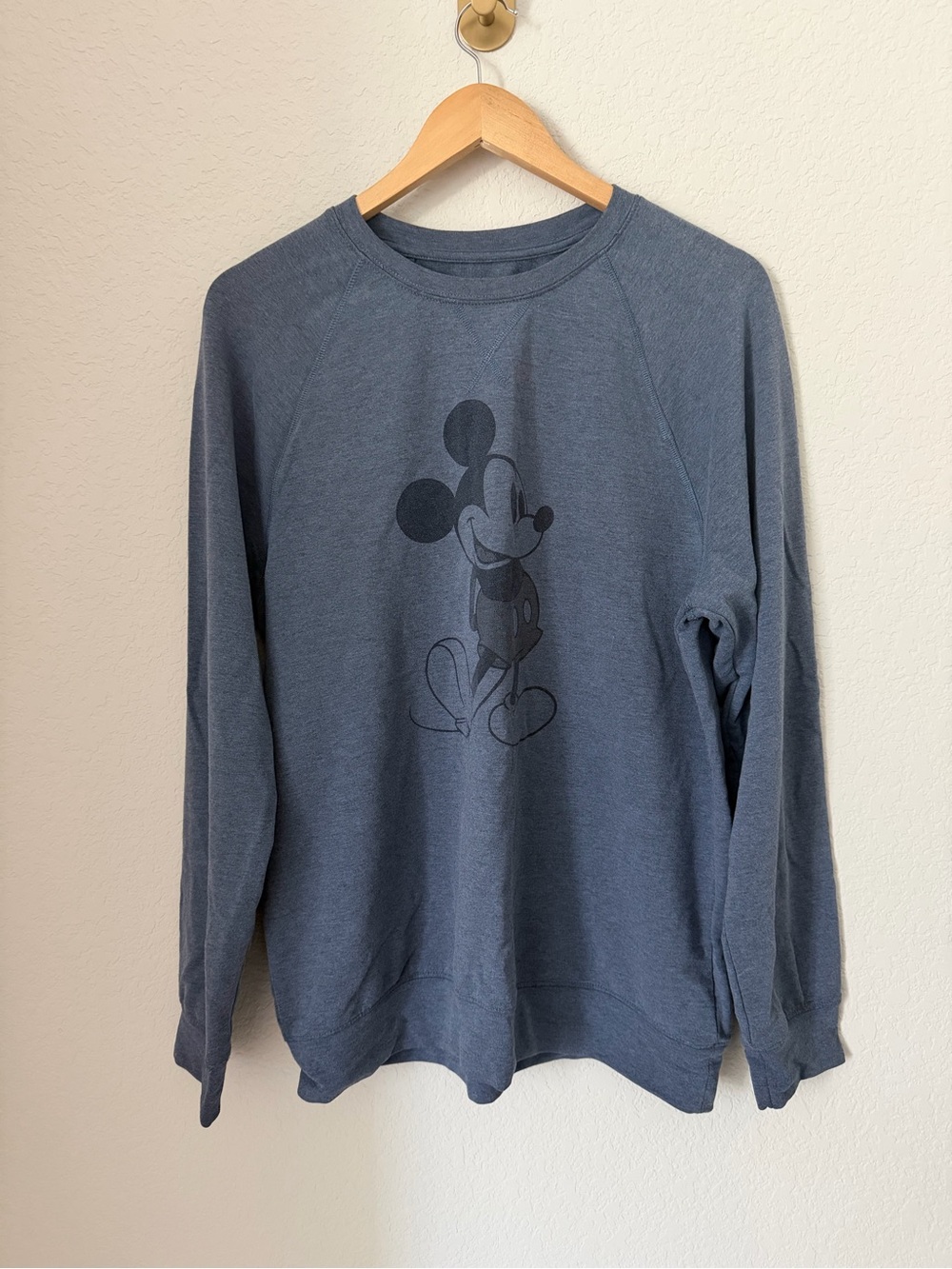 Disney Vintage-Style Classic Mickey Mouse Raglan Sweatshirt - Heather Blue XL - Picture 2 of 6